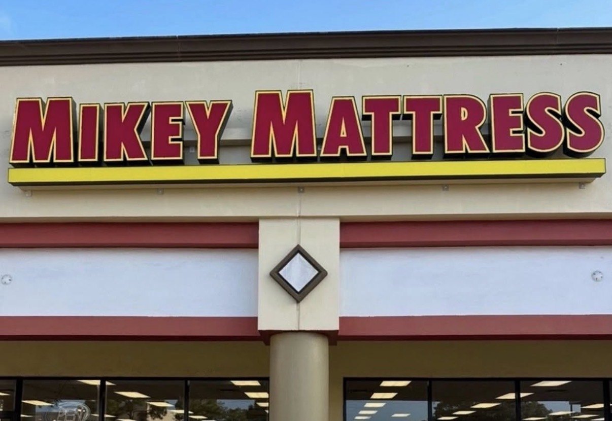 The Mikey Mattress storefront in Jensen Beach, FL — in the Hobby Lobby plaza on NW Federal Highway